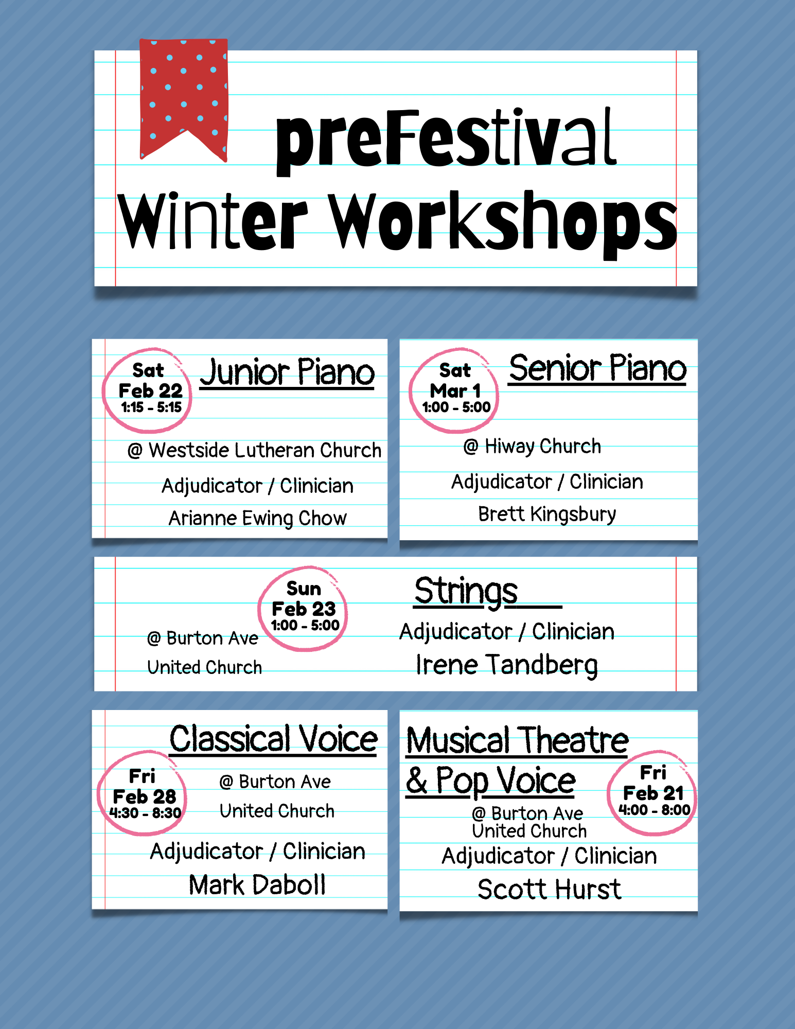 2025 preFestival Winter Workshops